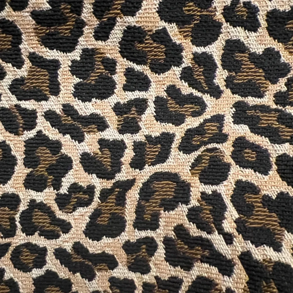 Leopard Tapestry Table Runner Long Animal Print Brown Black Tan Mid-Century Chic